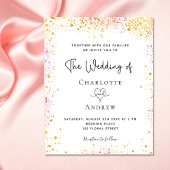 Papier Mariage blanc or rose parties scintillant budget i