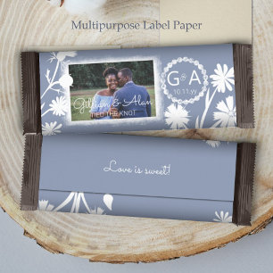 Papier Mariage bleu gris Budget Photo Barre de bonbons