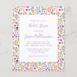 Papier Mariage Bohème Économique Vélo Floral Script