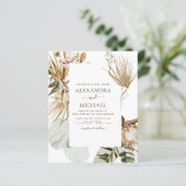 Papier Mariage Bohème Tropical Herbacé de Pampas à Petit  (Debout devant)