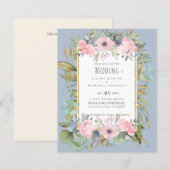 Papier Mariage Boho rose pâle (Devant / Derrière)