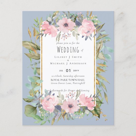 Papier Mariage Boho rose pâle (Devant)