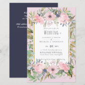 Papier Mariage Boho rose pâle (Devant / Derrière)