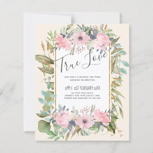 Papier Mariage Boho rose pâle (Devant)