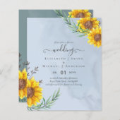 Papier Mariage Boho rustique Dusty Blue Sage (Devant / Derrière)
