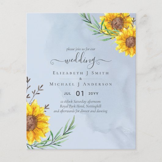 Papier Mariage Boho rustique Dusty Blue Sage (Devant)