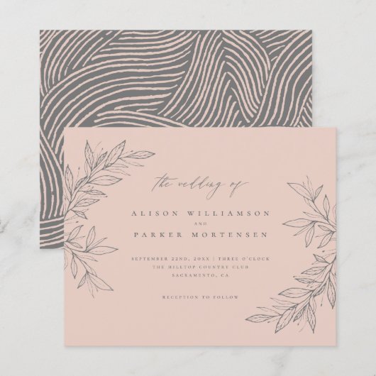 Papier Mariage botanique blanc à main à budget (Devant / Derrière)