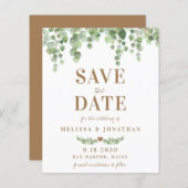 Papier Mariage Botanique Moderne Eucalyptus Enregistrer L (Devant / Derrière)