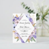 Papier Mariage botanique rustique de fleurs violettes bud (Debout devant)
