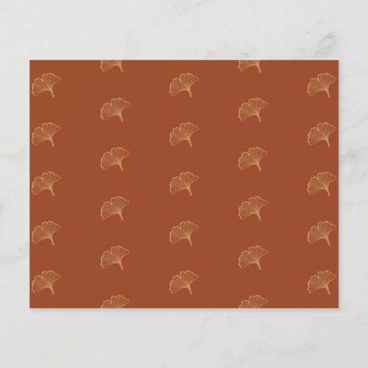 Papier Mariage brûlé orange ginkgo or enregistrer la date (Dos)