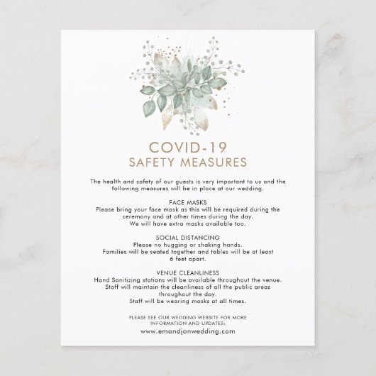 Papier Mariage Budget 19 Covid de sécurité (Devant)