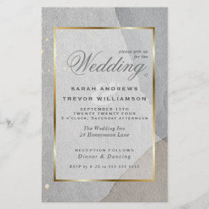 Papier Mariage Budget Abstrait Pewter Wabi Sabi Invitati