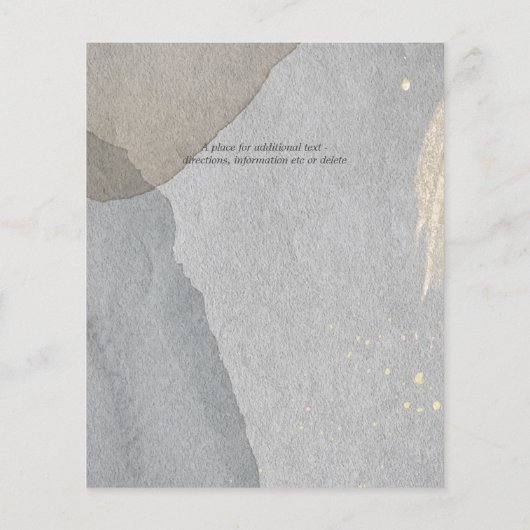 Papier Mariage Budget Abstrait Pewter Wabi Sabi Invitati (Dos)