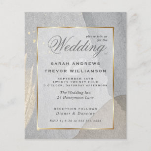 Papier Mariage Budget Abstrait Pewter Wabi Sabi Invitati