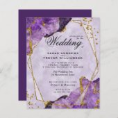 Papier Mariage Budget Amethyst Cristal Gemstone (Devant / Derrière)