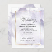 Papier Mariage Budget Amethyst Lilac Aquarelle Lash (Devant / Derrière)