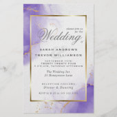 Papier Mariage Budget Amethyst Lilac Or Marbre Abstrait (Devant)