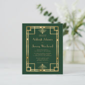 Papier Mariage Budget Années 1920 Déco Vert Or (Debout devant)