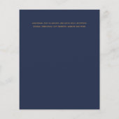 Papier Mariage budget bleu moderne or invite (Dos)