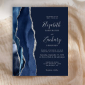 Papier Mariage Budget Bleu Nuit Agate Argent