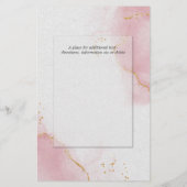 Papier Mariage Budget Blush Rose Or Abstrait Marbré I (Dos)