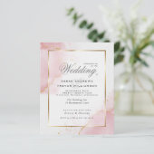 Papier Mariage Budget Blush Rose Or Abstrait Marbré I (Debout devant)