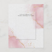 Papier Mariage Budget Blush Rose Or Abstrait Marbré I (Dos)