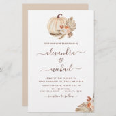 Papier Mariage Budget Boho Pampas Grass Citrouille blanc (Devant / Derrière)