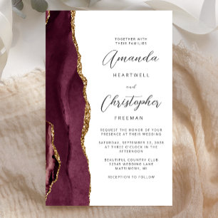 Papier Mariage Budget Bourgogne Agate Or