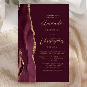 Papier Mariage Budget Bourgogne Agate Or