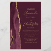 Papier Mariage Budget Bourgogne Agate Or (Devant)
