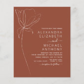 Papier Mariage Budget Brûlé Orange Terracotta Photo (Devant)