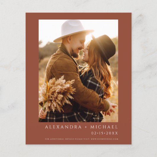 Papier Mariage Budget Burnt Orange Invitations (Dos)