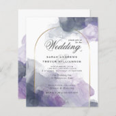 Papier Mariage Budget Celestial Dusty Blue Smokey Violet (Devant / Derrière)