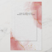 Papier Mariage Budget Coral Rose Or Abstrait Marbré I (Dos)