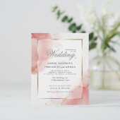 Papier Mariage Budget Coral Rose Or Abstrait Marbré I (Debout devant)