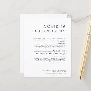 Papier Mariage Budget COVID Mesures de sécurité noir blan