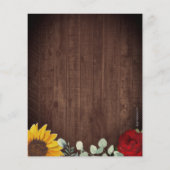 Papier Mariage Budget du Sunflowers Eucalyptus Red Rose W (Dos)