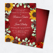 Papier Mariage Budget du Sunflowers Eucalyptus Red Rose W