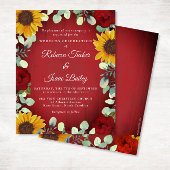 Papier Mariage Budget du Sunflowers Eucalyptus Red Rose W