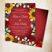 Papier Mariage Budget du Sunflowers Eucalyptus Red Rose W
