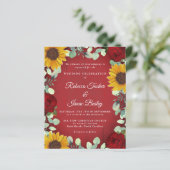 Papier Mariage Budget du Sunflowers Eucalyptus Red Rose W (Debout devant)