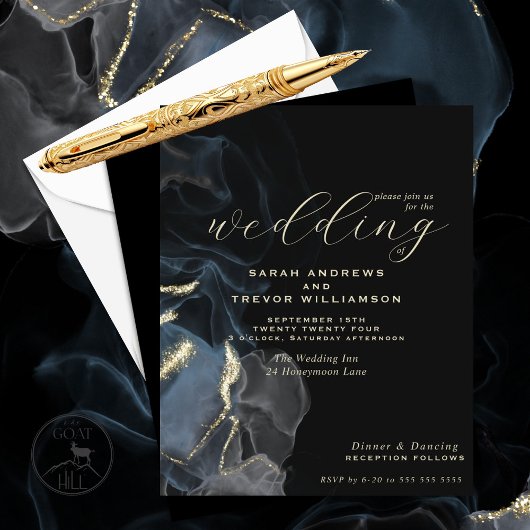 Papier Mariage Budget Dusty Blue Grey Encre d'alcool