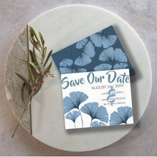 Papier Mariage Budget Économie Date Bleu & Blanc Foliage