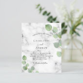 Papier Mariage budget en marbre vert eucalyptus (Debout devant)