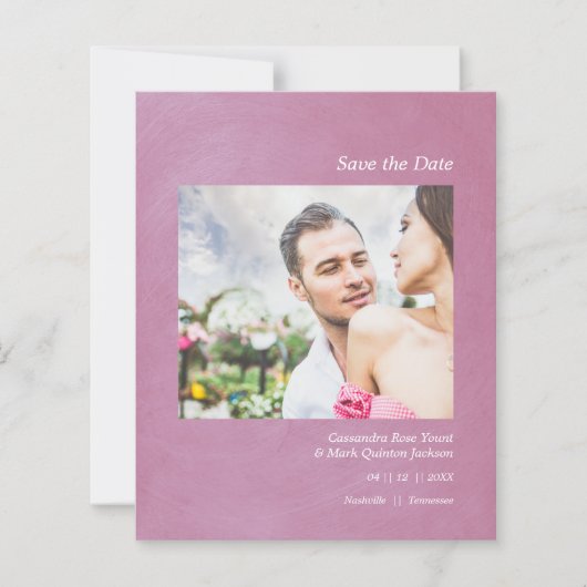 Papier Mariage Budget Faire-part Photo effet métallique (Devant)