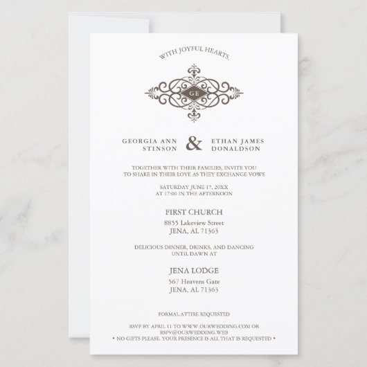 Papier Mariage Budget Flourdissant Filigree Fancy Cadre p (Dos)