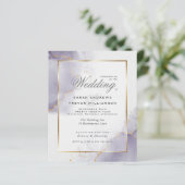 Papier Mariage Budget Gold Dusty Plum Purple Invitation (Debout devant)