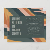 Papier Mariage Budget Groovy 70s Terreux Bohème Rayures (Devant / Derrière)