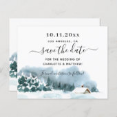 Papier Mariage budget hiver enchanté enregistrer la date (Devant / Derrière)